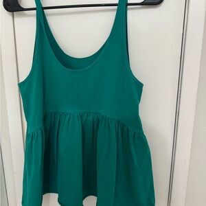 Women's Green Peplum Tank Top